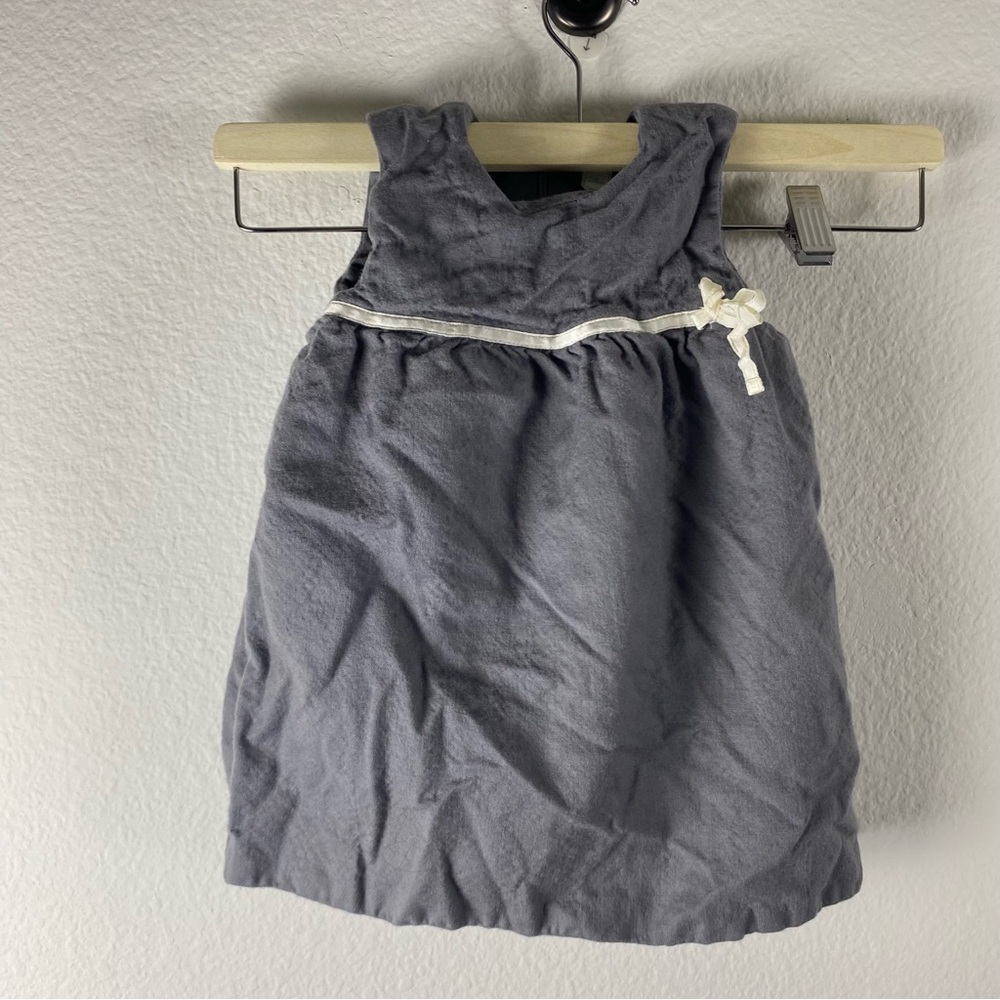 Marie Chantal Girls‎ 24 months Sleeveless Dress Gray Minimalistic Lined Bow